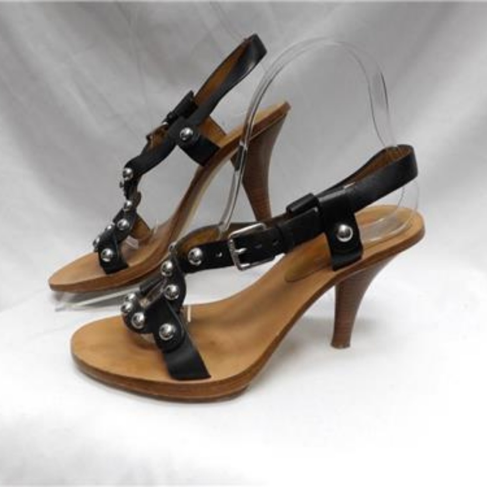 MICHAEL KORS Heeled Sandals Leather Studs Size 7